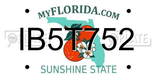 IB5T752 Florida License Plate