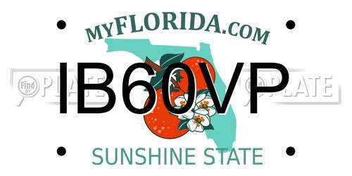 IB60VP Florida License Plate