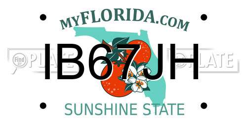 IB67JH Florida License Plate