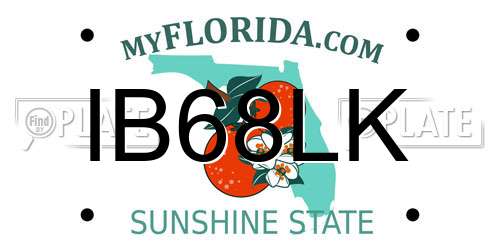 IB68LK Florida License Plate