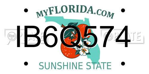 IB6Q574 Florida License Plate