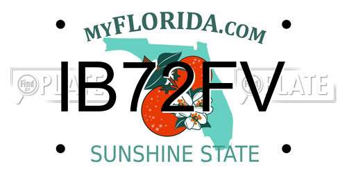 IB72FV Florida License Plate
