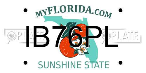IB76PL Florida License Plate
