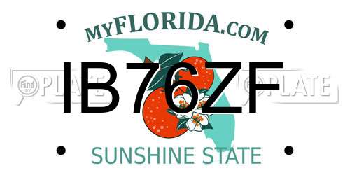 IB76ZF Florida License Plate