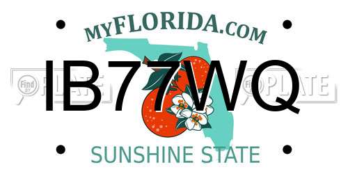 IB77WQ Florida License Plate