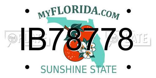 IB78778 Florida License Plate