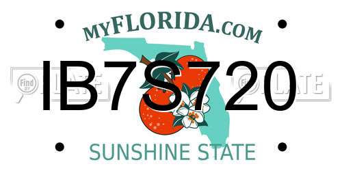 IB7S720 Florida License Plate