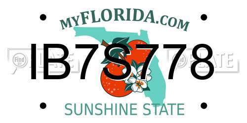 IB7S778 Florida License Plate