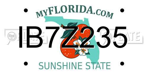 IB7Z235 Florida License Plate