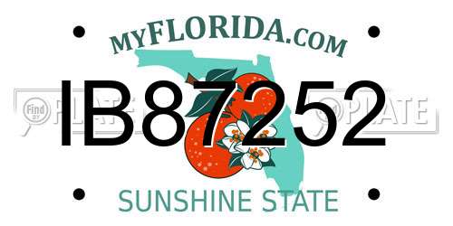 IB87252 Florida License Plate