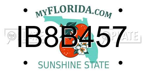 IB8B457 Florida License Plate