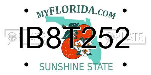 IB8T252 Florida License Plate