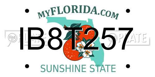 IB8T257 Florida License Plate