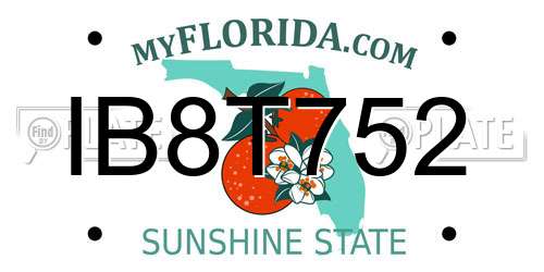 IB8T752 Florida License Plate