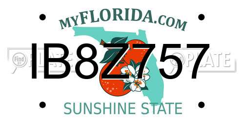 IB8Z757 Florida License Plate