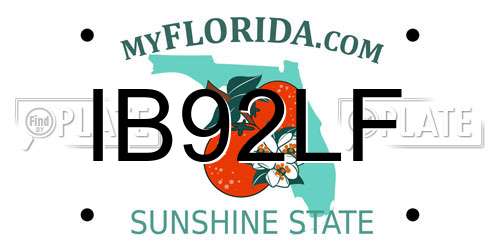 IB92LF Florida License Plate