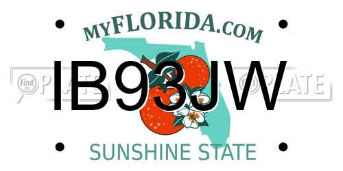 IB93JW Florida License Plate