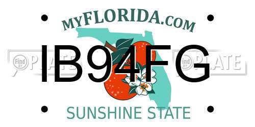 IB94FG Florida License Plate