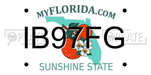 IB97FG Florida License Plate