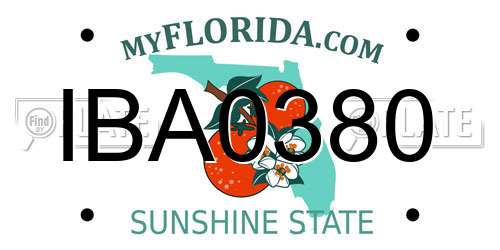 IBA0380 Florida License Plate