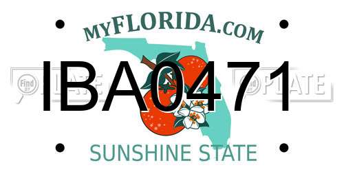 IBA0471 Florida License Plate