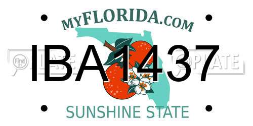 IBA1437 Florida License Plate