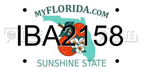 IBA2158 Florida License Plate