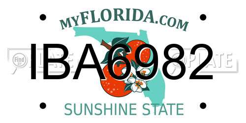 IBA6982 Florida License Plate