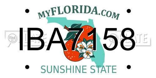IBA7158 Florida License Plate