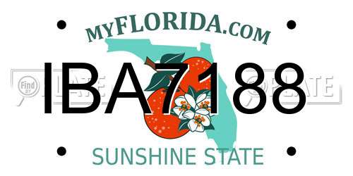 IBA7188 Florida License Plate
