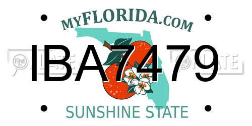 IBA7479 Florida License Plate