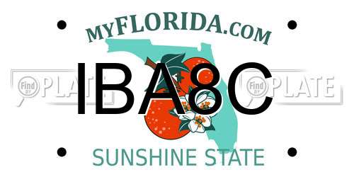 IBA8C Florida License Plate