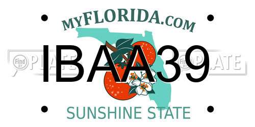 IBAA39 Florida License Plate
