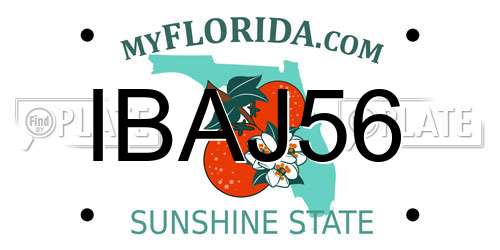 IBAJ56 Florida License Plate