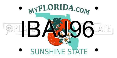 IBAJ96 Florida License Plate