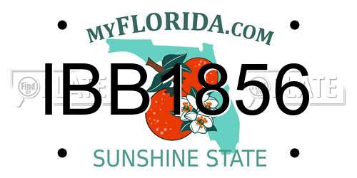 IBB1856 Florida License Plate