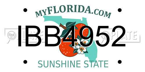 IBB4952 Florida License Plate