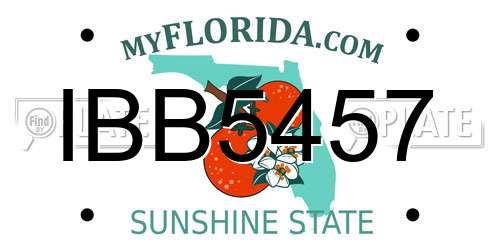 IBB5457 Florida License Plate