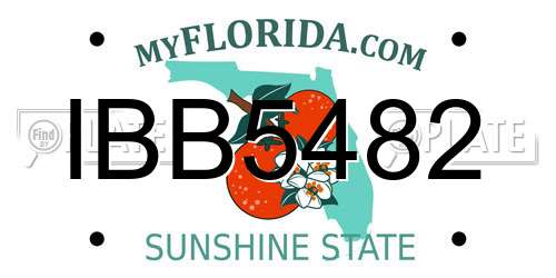 IBB5482 Florida License Plate