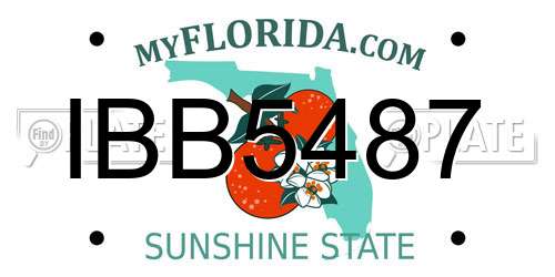 IBB5487 Florida License Plate