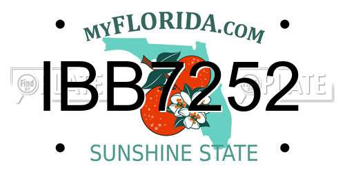 IBB7252 Florida License Plate