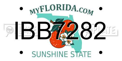 IBB7282 Florida License Plate