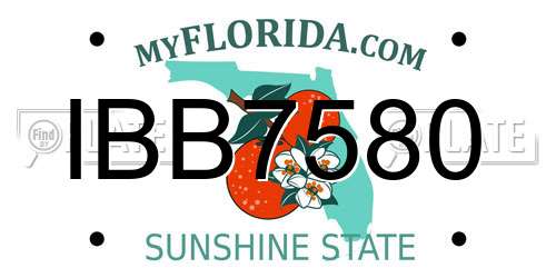 IBB7580 Florida License Plate