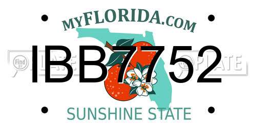IBB7752 Florida License Plate