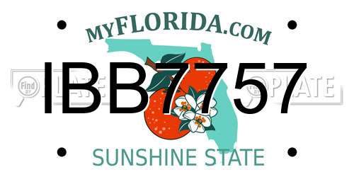 IBB7757 Florida License Plate