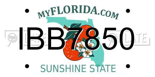 IBB7850 Florida License Plate