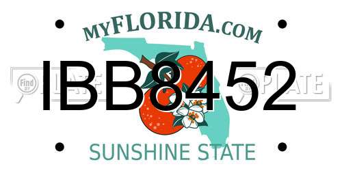 IBB8452 Florida License Plate