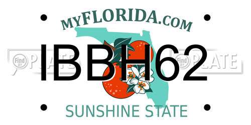 IBBH62 Florida License Plate
