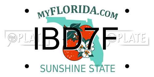 IBD7F Florida License Plate