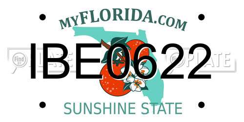 IBE0622 Florida License Plate